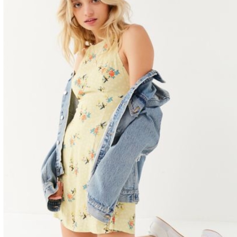 Urban Outfitters Mabel High-neck empire mini dress